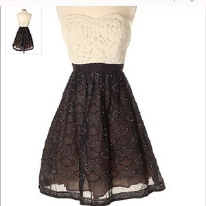 Anthropologie retro strapless dress